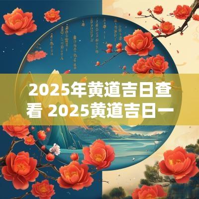 2025年黄道吉日查看 2025黄道吉日一览表详情 2025年黄道吉日查看 2025黄道吉日一览表详情