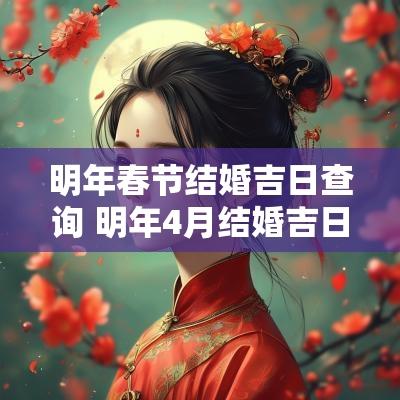 明年春节结婚吉日查询 明年4月结婚吉日