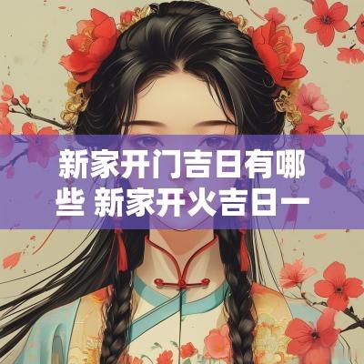 新家开门吉日有哪些 新家开火吉日一览表2025年