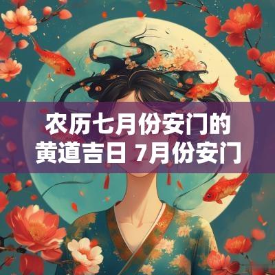 农历七月份安门的黄道吉日 7月份安门吉日和安门时辰