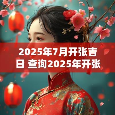 2025年7月开张吉日 查询2025年开张吉日