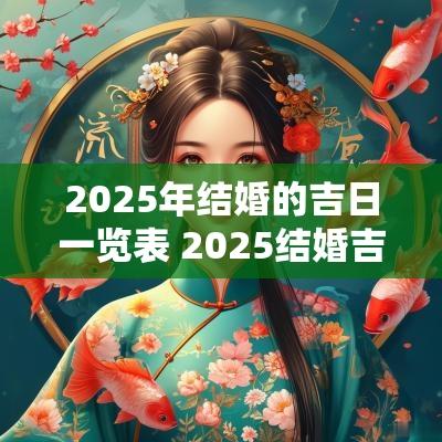 2025年结婚的吉日一览表 2025结婚吉日一览表各属相