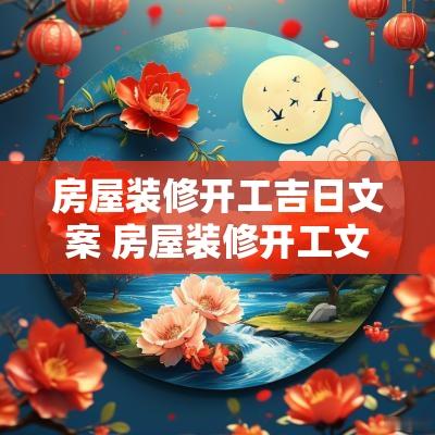 房屋装修开工吉日文案 房屋装修开工文案高级感