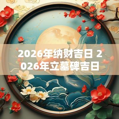 2026年纳财吉日 2026年立墓碑吉日