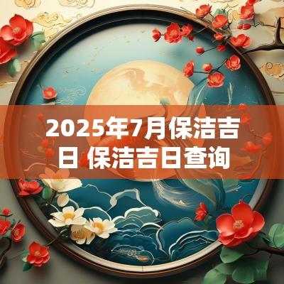 2025年7月保洁吉日 保洁吉日查询