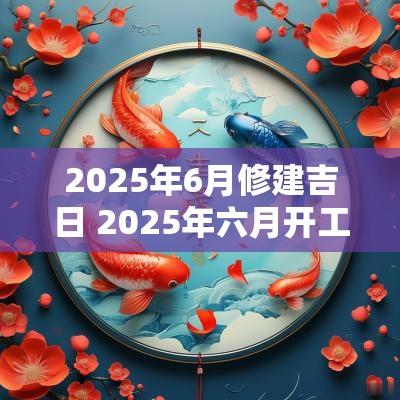 2025年6月修建吉日 2025年六月开工吉日
