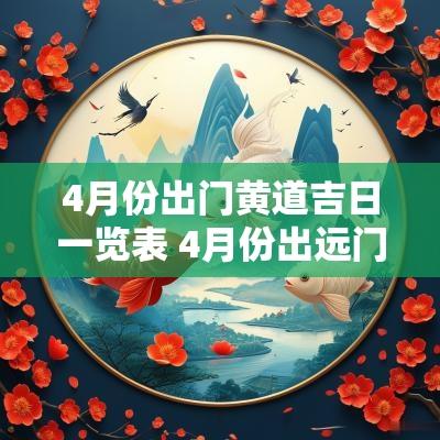4月份出门黄道吉日一览表 4月份出远门的黄道吉日