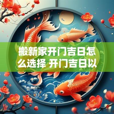 搬新家开门吉日怎么选择 开门吉日以谁的八字为主