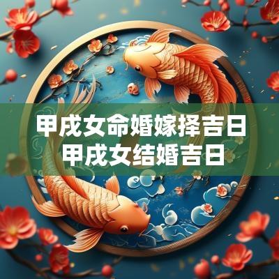 甲戌女命婚嫁择吉日 甲戌女结婚吉日