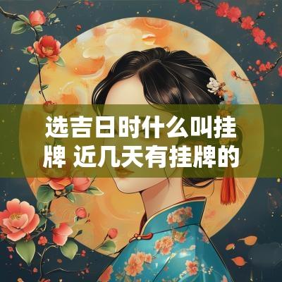 选吉日时什么叫挂牌 近几天有挂牌的吉日
