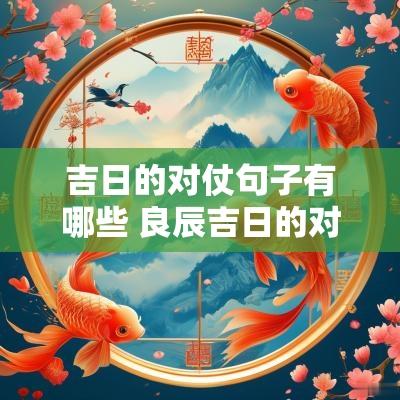 吉日的对仗句子有哪些 良辰吉日的对仗句