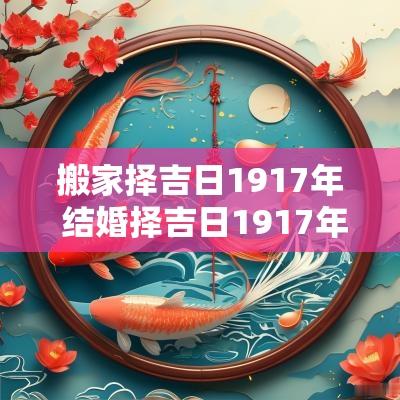搬家择吉日1917年 结婚择吉日1917年