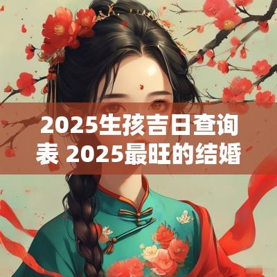 2025生孩吉日查询表 2025最旺的结婚吉日