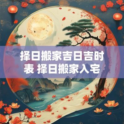 择日搬家吉日吉时表 择日搬家入宅