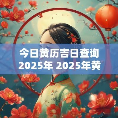 今日黄历吉日查询2025年 2025年黄历入宅吉日查询