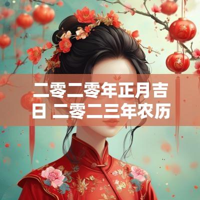 二零二零年正月吉日 二零二三年农历正月的吉日