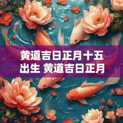 黄道吉日正月十五出生 黄道吉日正月十九出生