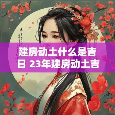 建房动土什么是吉日 23年建房动土吉日