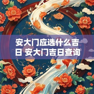 安大门应选什么吉日 安大门吉日查询农历
