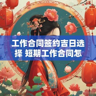 工作合同签约吉日选择 短期工作合同怎么签