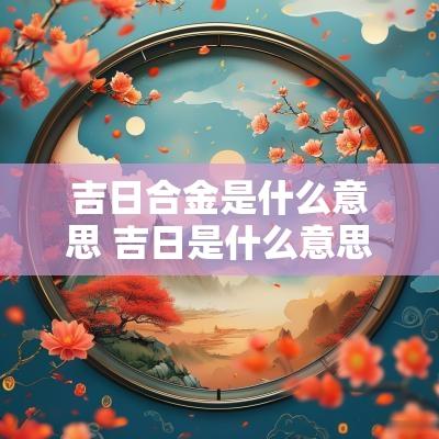 吉日合金是什么意思 吉日是什么意思