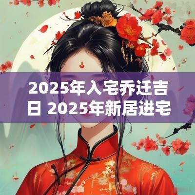2025年入宅乔迁吉日 2025年新居进宅吉日