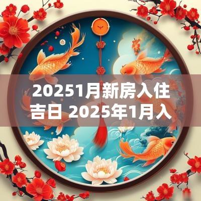 20251月新房入住吉日 2025年1月入住新屋吉日