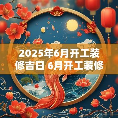 2025年6月开工装修吉日 6月开工装修吉日2025