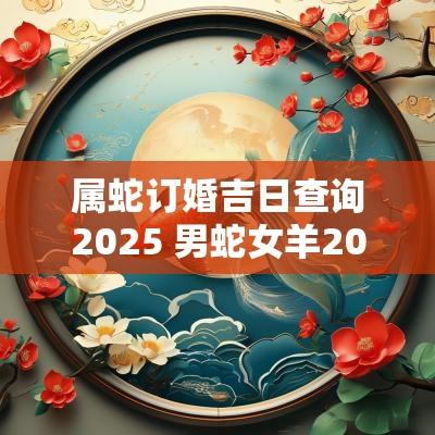 属蛇订婚吉日查询2025 男蛇女羊2025结婚吉日