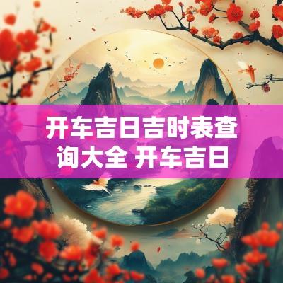 开车吉日吉时表查询大全 开车吉日