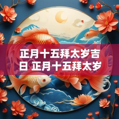 正月十五拜太岁吉日 正月十五拜太岁