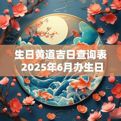 生日黄道吉日查询表 2025年6月办生日黄道吉日