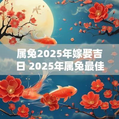 属兔2025年嫁娶吉日 2025年属兔最佳结婚吉日