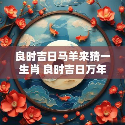 良时吉日马羊来猜一生肖 良时吉日万年历