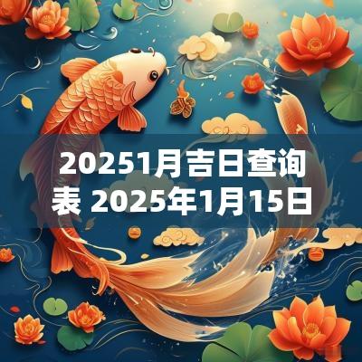 20251月吉日查询表 2025年1月15日黄道吉日查询