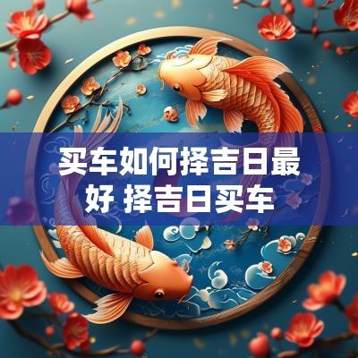 买车如何择吉日最好 择吉日买车