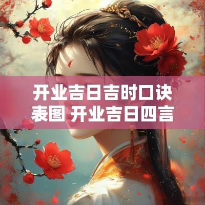 开业吉日吉时口诀表图 开业吉日四言八句