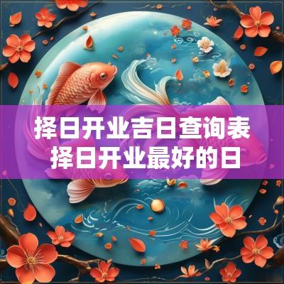 择日开业吉日查询表 择日开业最好的日子