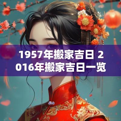 1957年搬家吉日 2016年搬家吉日一览表