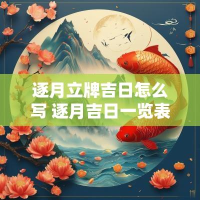 逐月立牌吉日怎么写 逐月吉日一览表