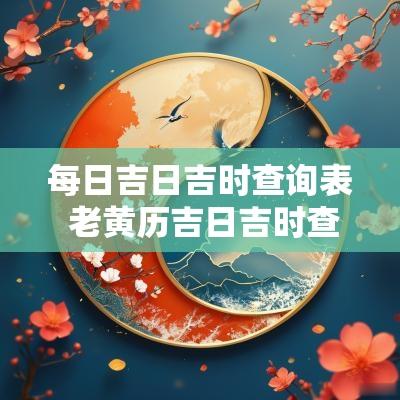每日吉日吉时查询表 老黄历吉日吉时查询