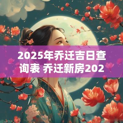 2025年乔迁吉日查询表 乔迁新房2025年吉日