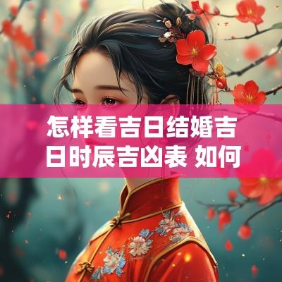 怎样看吉日结婚吉日时辰吉凶表 如何看结婚吉日风水
