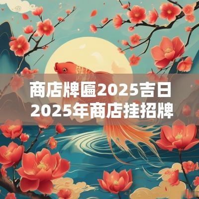 商店牌匾2025吉日 2025年商店挂招牌吉日