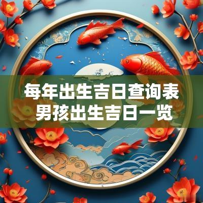 每年出生吉日查询表 男孩出生吉日一览表