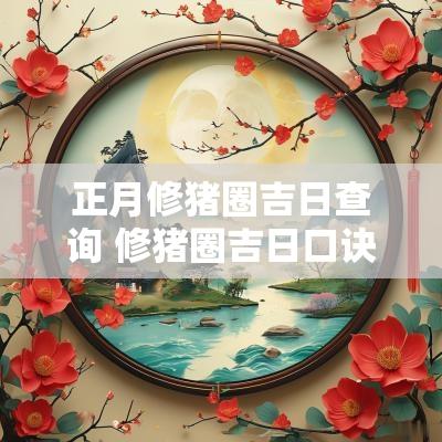 正月修猪圈吉日查询 修猪圈吉日口诀大全