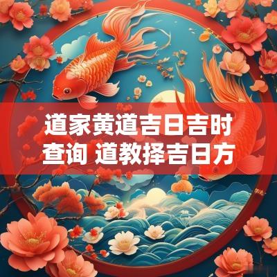 道家黄道吉日吉时查询 道教择吉日方法