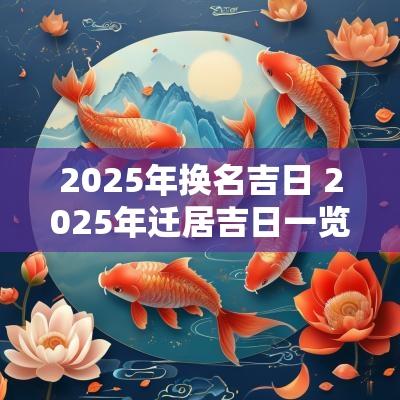 2025年换名吉日 2025年迁居吉日一览表