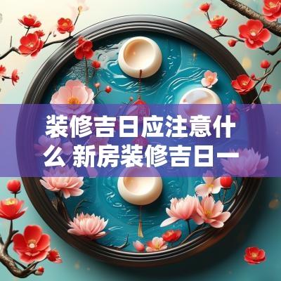装修吉日应注意什么 新房装修吉日一览表