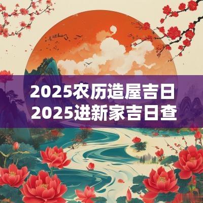 2025农历造屋吉日 2025进新家吉日查询